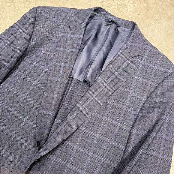 Brooks Brothers "BrooksCool" Blazer REDA Wool Sport Coat Glen Check Blue 44R - Picture 2 of 10